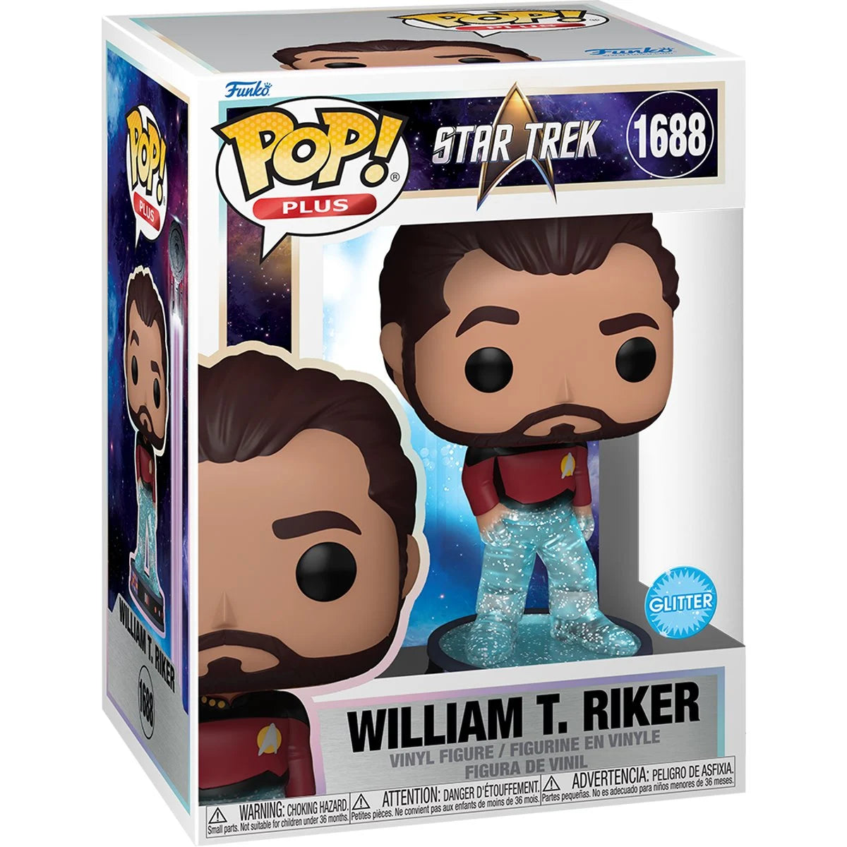 Star Trek Transporter William T. Riker Glitter Funko Pop! Vinyl Figure Plus #1688 - Outer Limit Toys