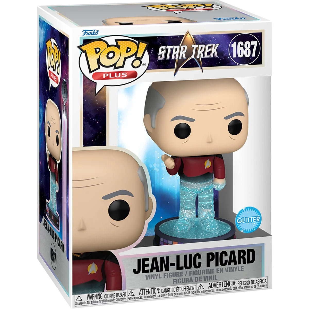 Star Trek Transporter Jean-Luc Picard Glitter Funko Pop! Vinyl Figure Plus #1687 - Outer Limit Toys