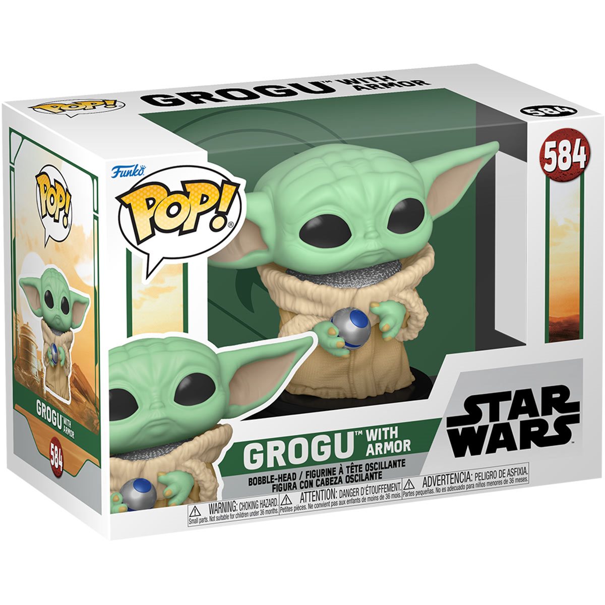 Star Wars: Book of Boba Fett Grogu with Armor Pop! Vinyl Figure - Outer Limit Toys